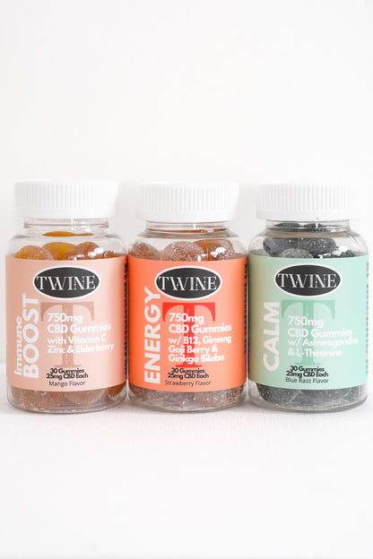 Twine 750mg Healing Gummies 99% Pure Organic 30pcs-Assorted Flavors *Final Sale*