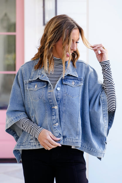 Plus/Reg Cropped Short Sleeves Button Down Jacket