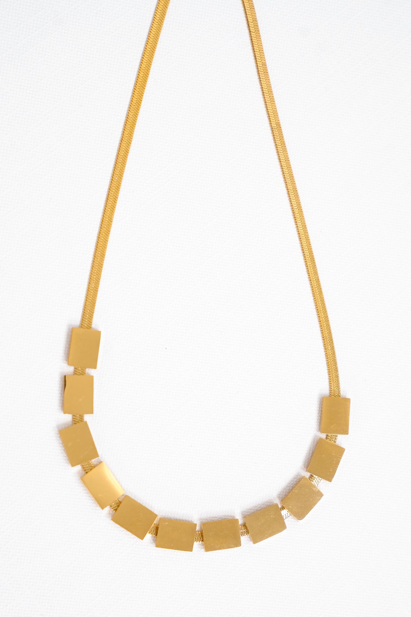 18k Non-Tarnish Stainless Steel Herringbone Chain Necklace