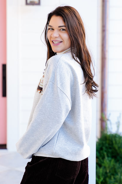 Long Sleeve Dog with Martini Pullover Sweatshirt