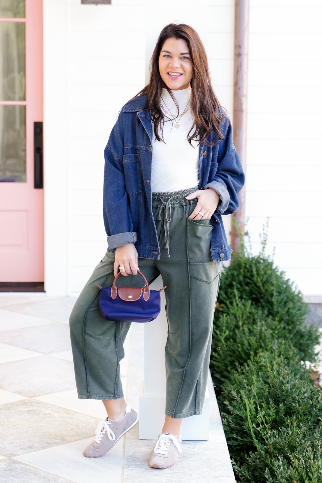 Mineral Washed Knit Barrel Pants with Reverse Seams