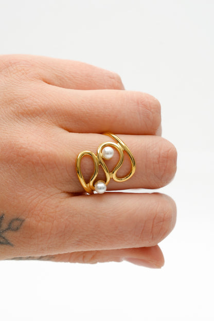 Treasure Jewels Twisted Pearl Ring