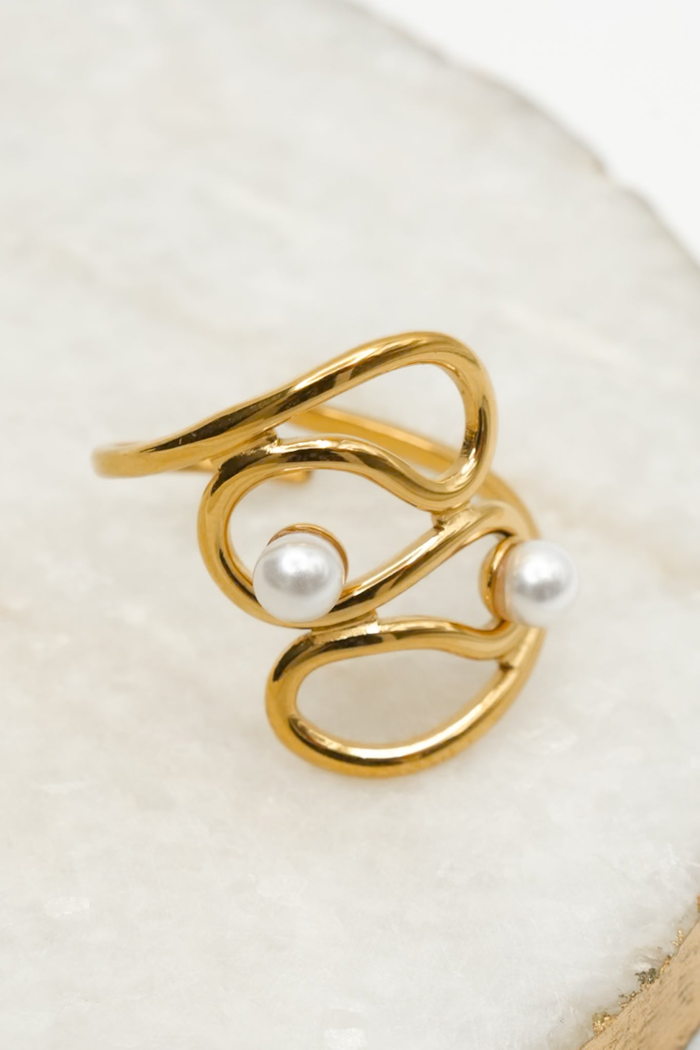 Treasure Jewels Twisted Pearl Ring