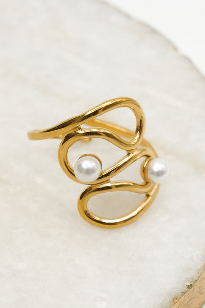 Treasure Jewels Twisted Pearl Ring