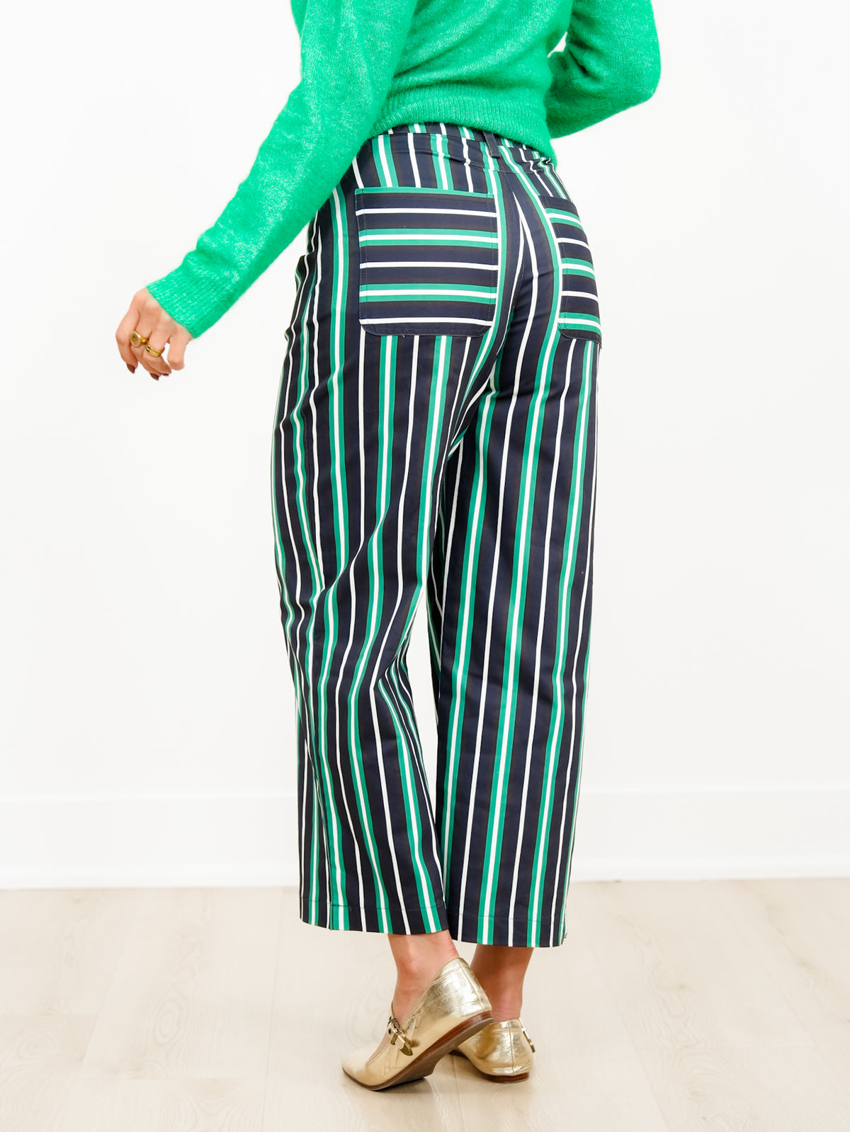 Multi Color Stripe High Waist Wide Leg Pants