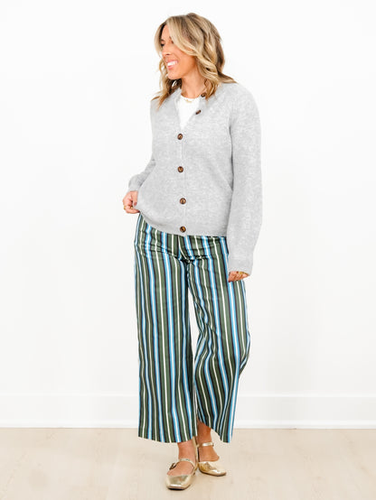 Long Raglan Sleeve Button Down Cardigan