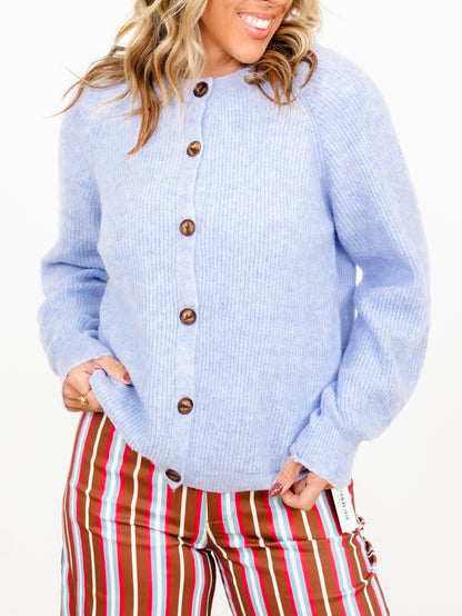 Long Raglan Sleeve Button Down Cardigan