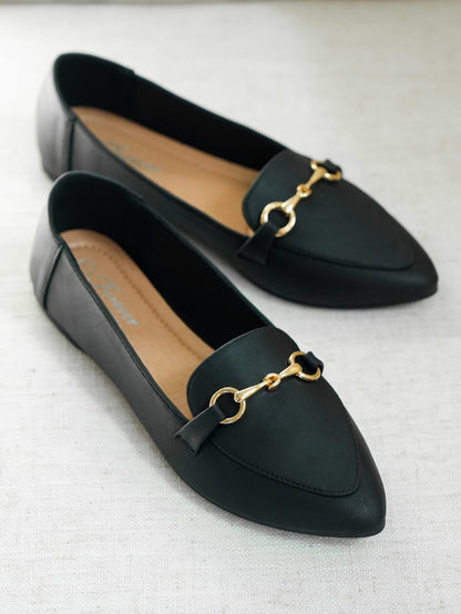 Chic Vegan Leather Slip On Loafers