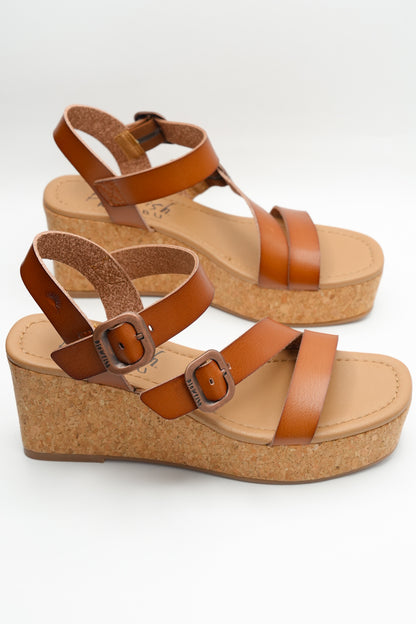 Blowfish Vegan Leather Cork Platform Wedge Sandal