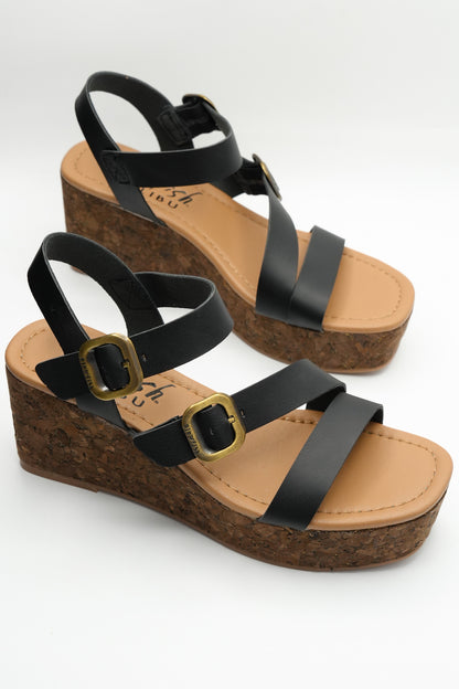 Blowfish Vegan Leather Cork Platform Wedge Sandal