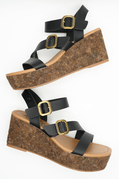 Blowfish Vegan Leather Cork Platform Wedge Sandal