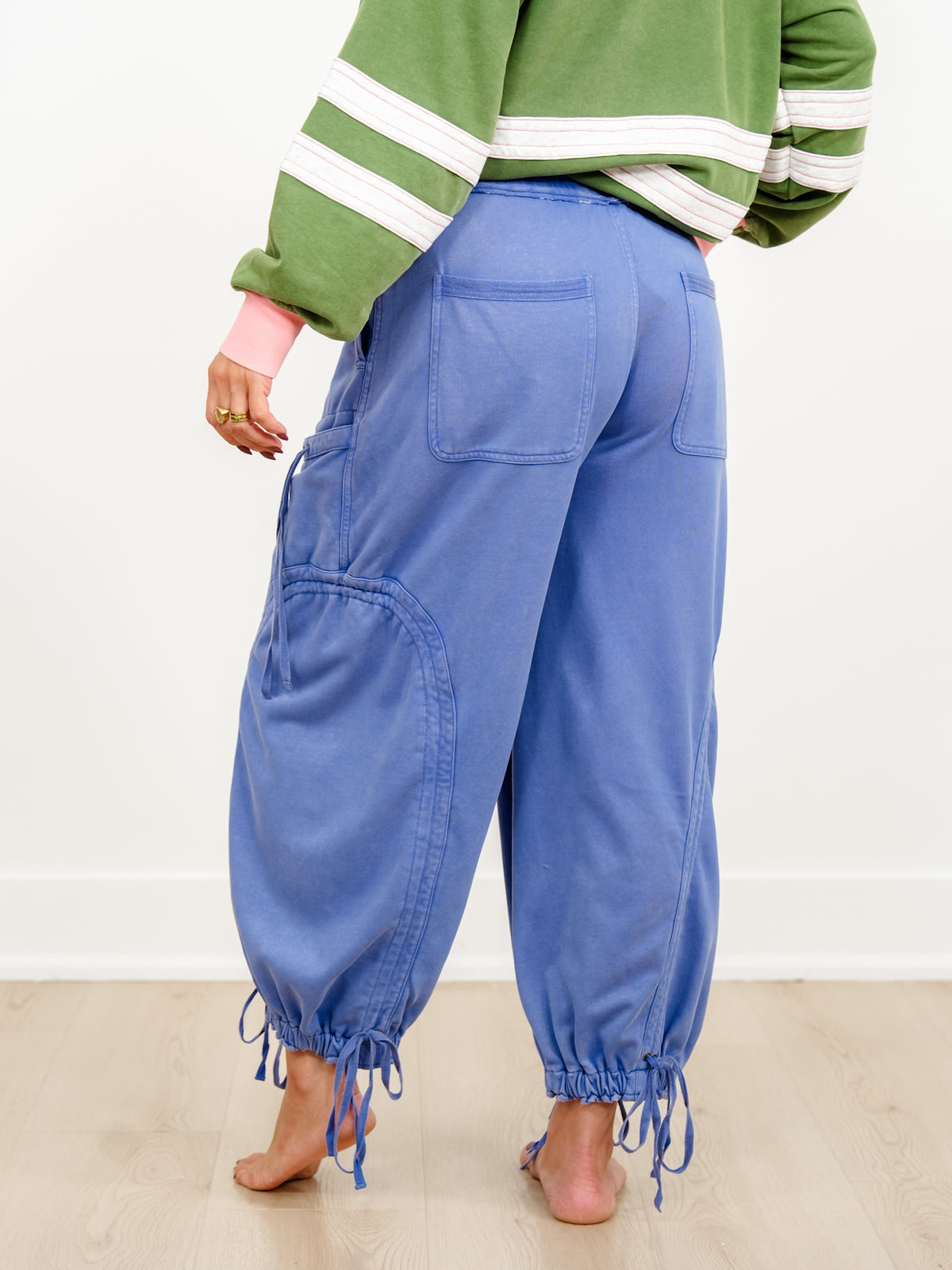 Mineral Wash Terry Elastic Waist Balloon Pants - Freckled Poppy