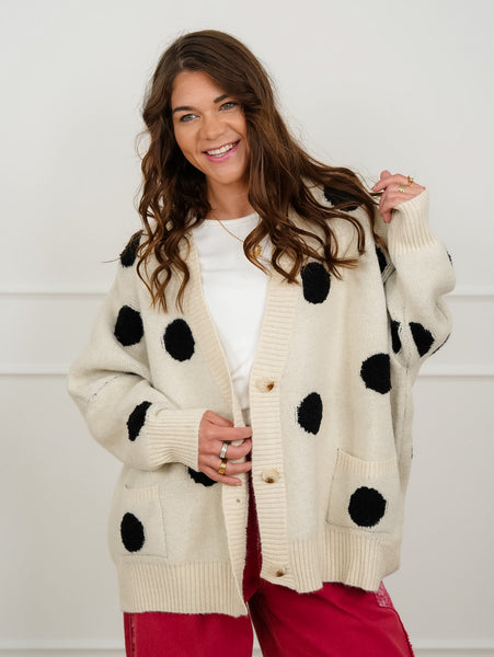 Polka Dot Long Sleeve Button Down Cardigan – Freckled Poppy