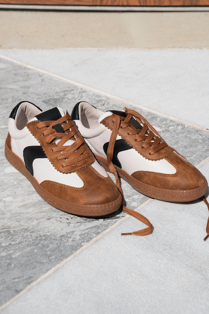 Corky's "Spoiler Alert" Vintage Inspired Low Top Sneakers with Contrast Detail