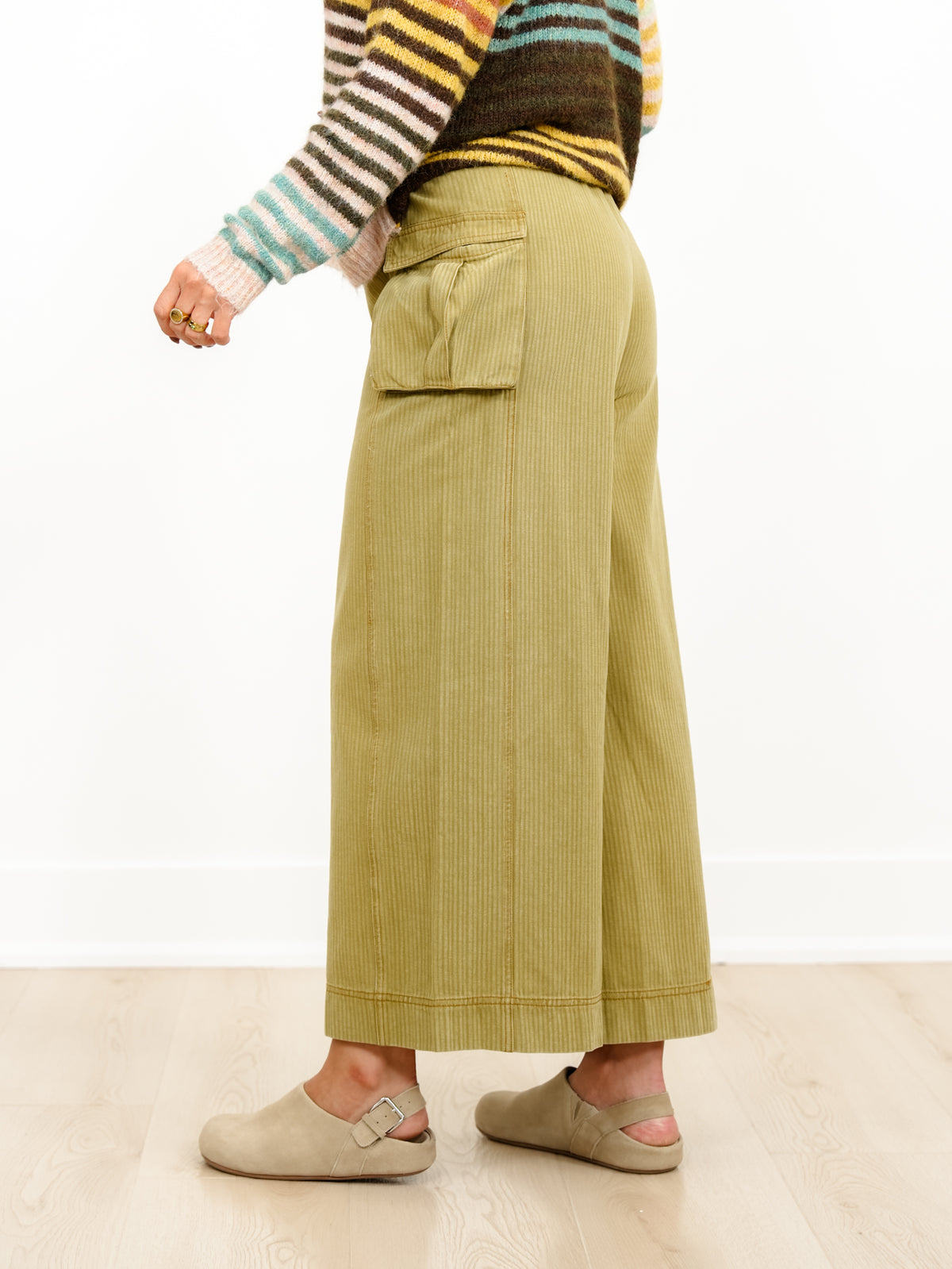 Mineral Washed Pinstripe Relaxed Fit Pants
