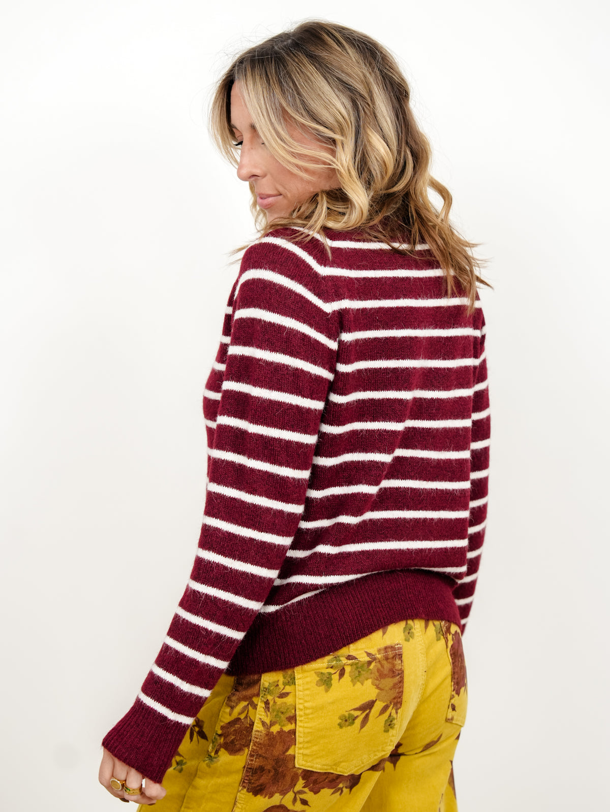 Stripe Long Sleeve Button Down Cardigan