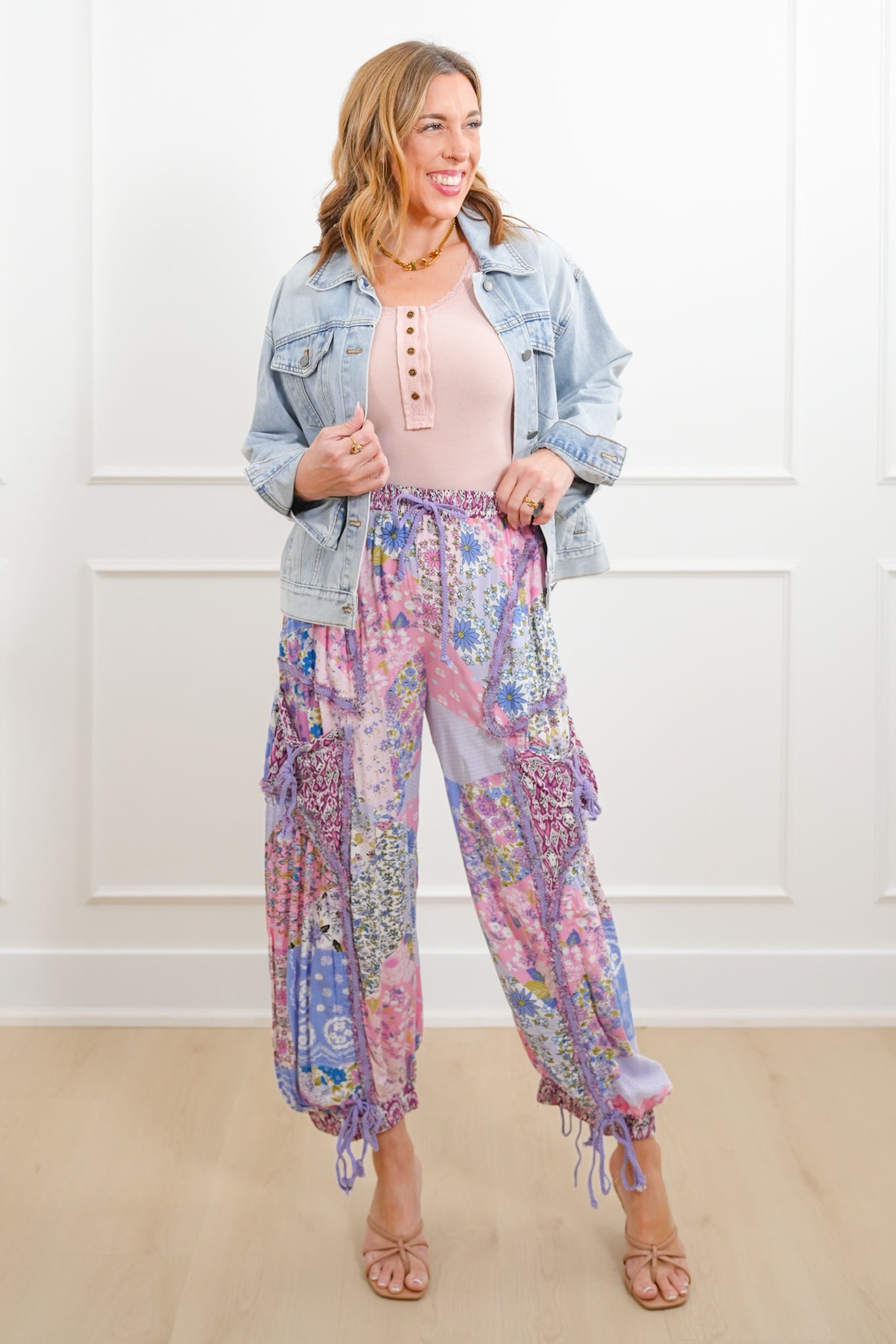 Flower Pant Elastic Waist Jogger Pants