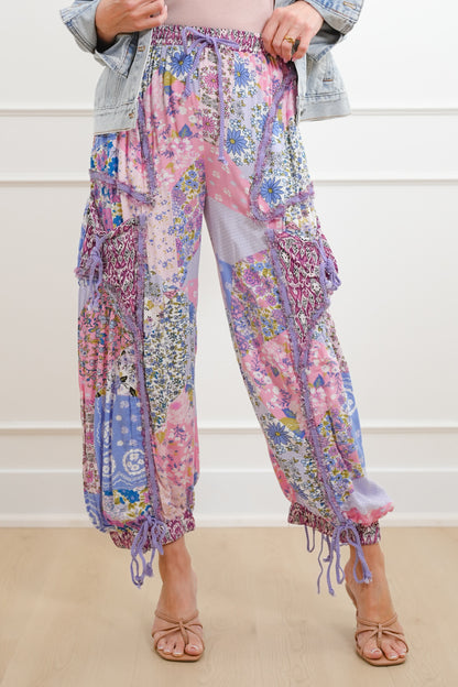 Flower Pant Elastic Waist Jogger Pants