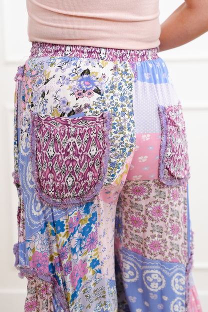 Flower Pant Elastic Waist Jogger Pants