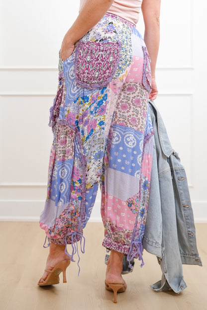 Flower Pant Elastic Waist Jogger Pants