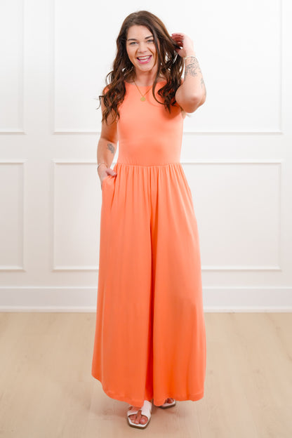 Knit Sleeveless Open Back Wide Leg Jumpsuit