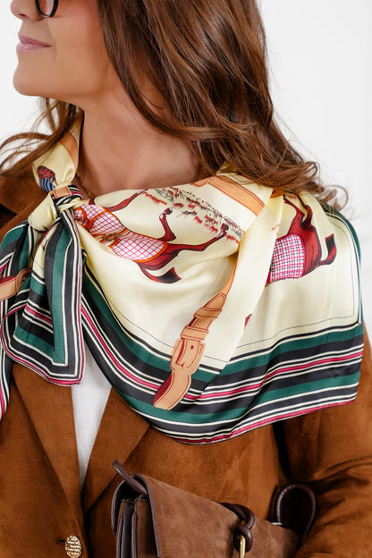 German Fuentes Horse Pattern Medium Scarf