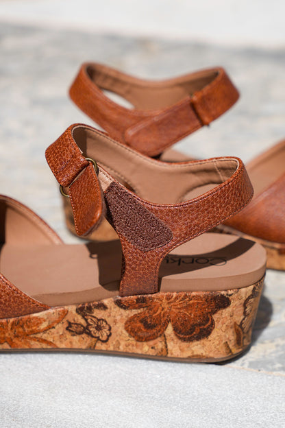 Corky's "All In" Floral Cork Heel Wedge Sandals