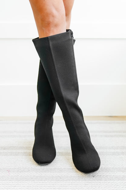 MIA Vegan Leather Knee High Boot with Elastic Panel