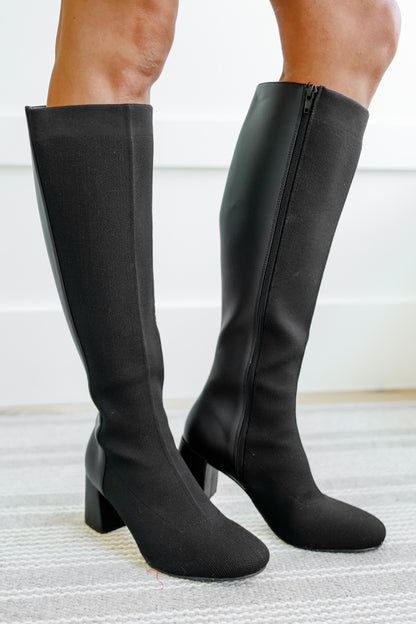 MIA Vegan Leather Knee High Boot with Elastic Panel