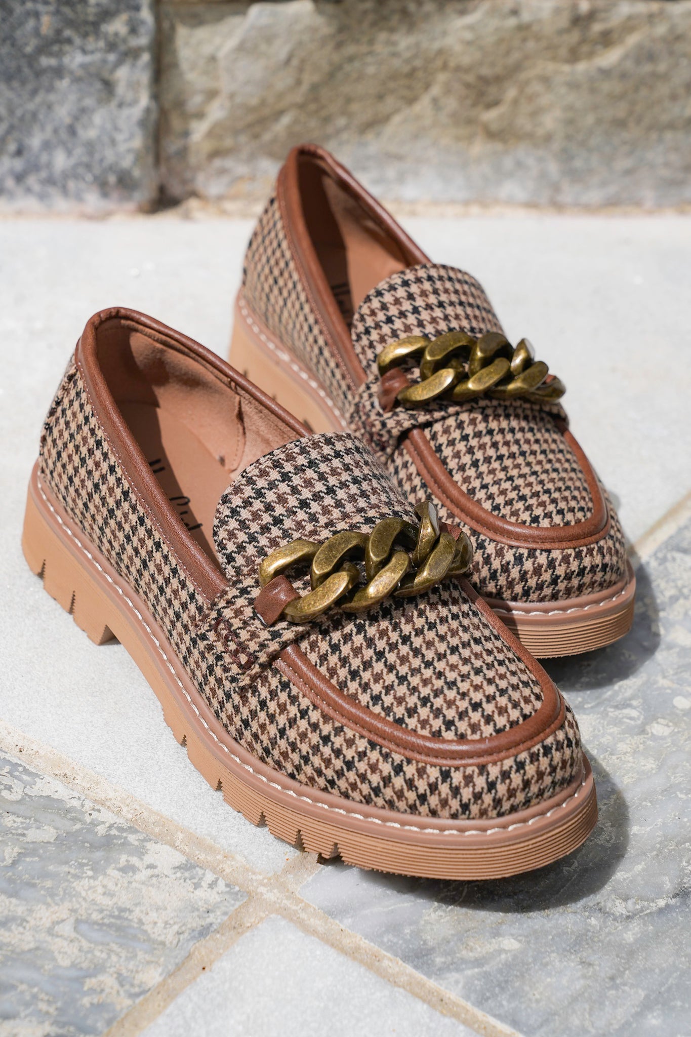 Corky's "Not Literally" Patterned Loafer with Chunky Chain