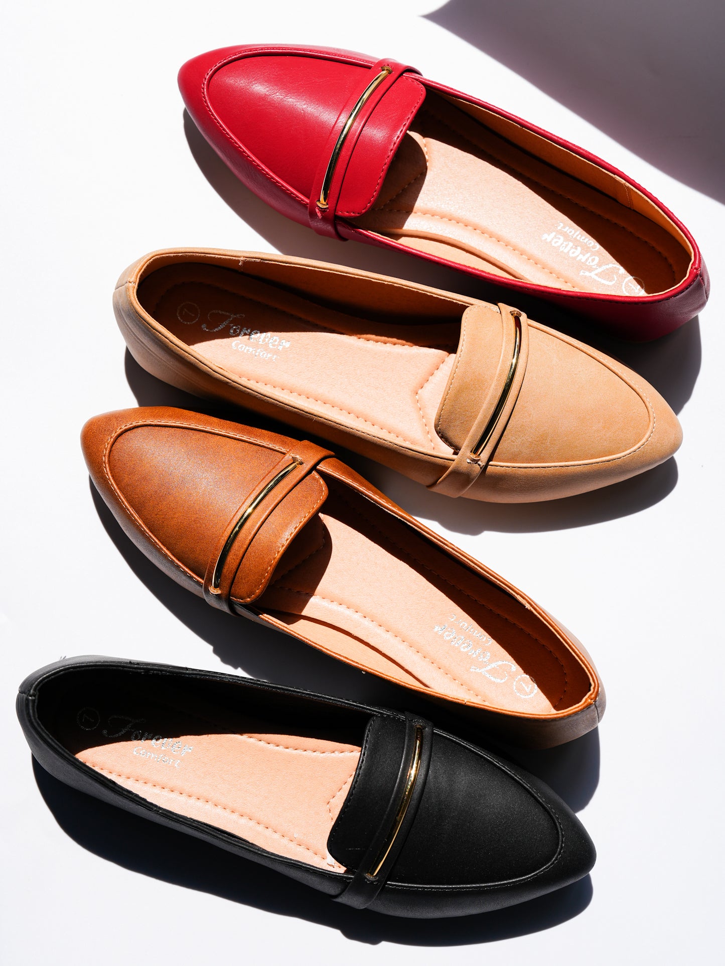 Vegan Leather Pointed Toe Loafer Flat