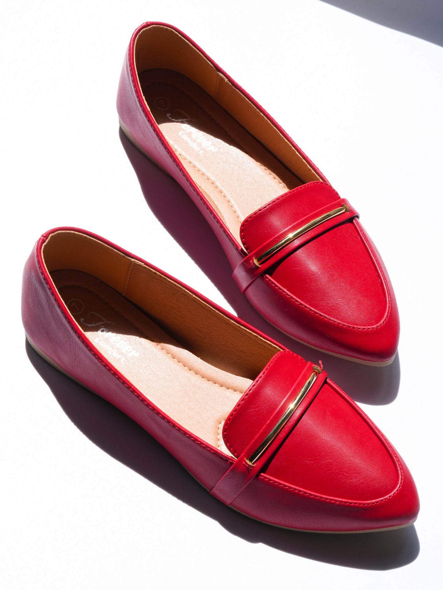 Vegan Leather Pointed Toe Loafer Flat