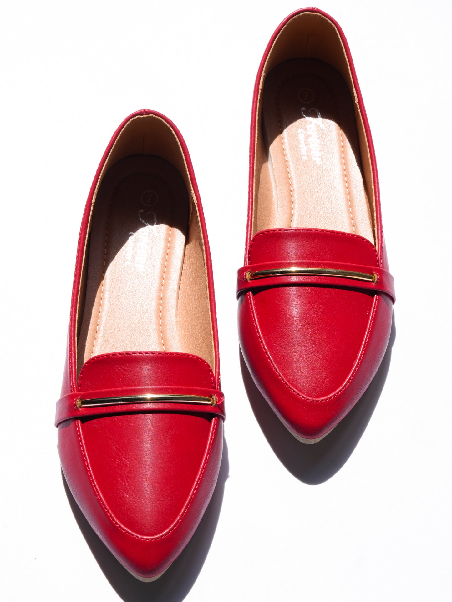 Vegan Leather Pointed Toe Loafer Flat