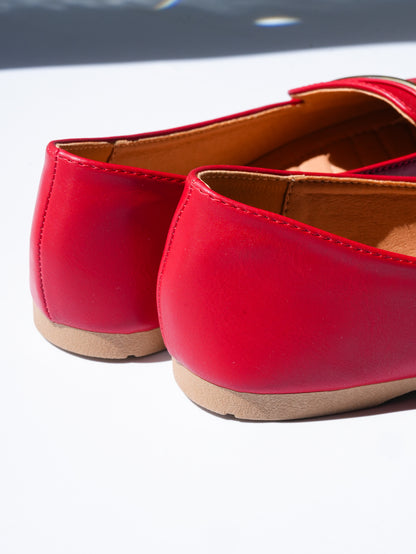 Vegan Leather Pointed Toe Loafer Flat