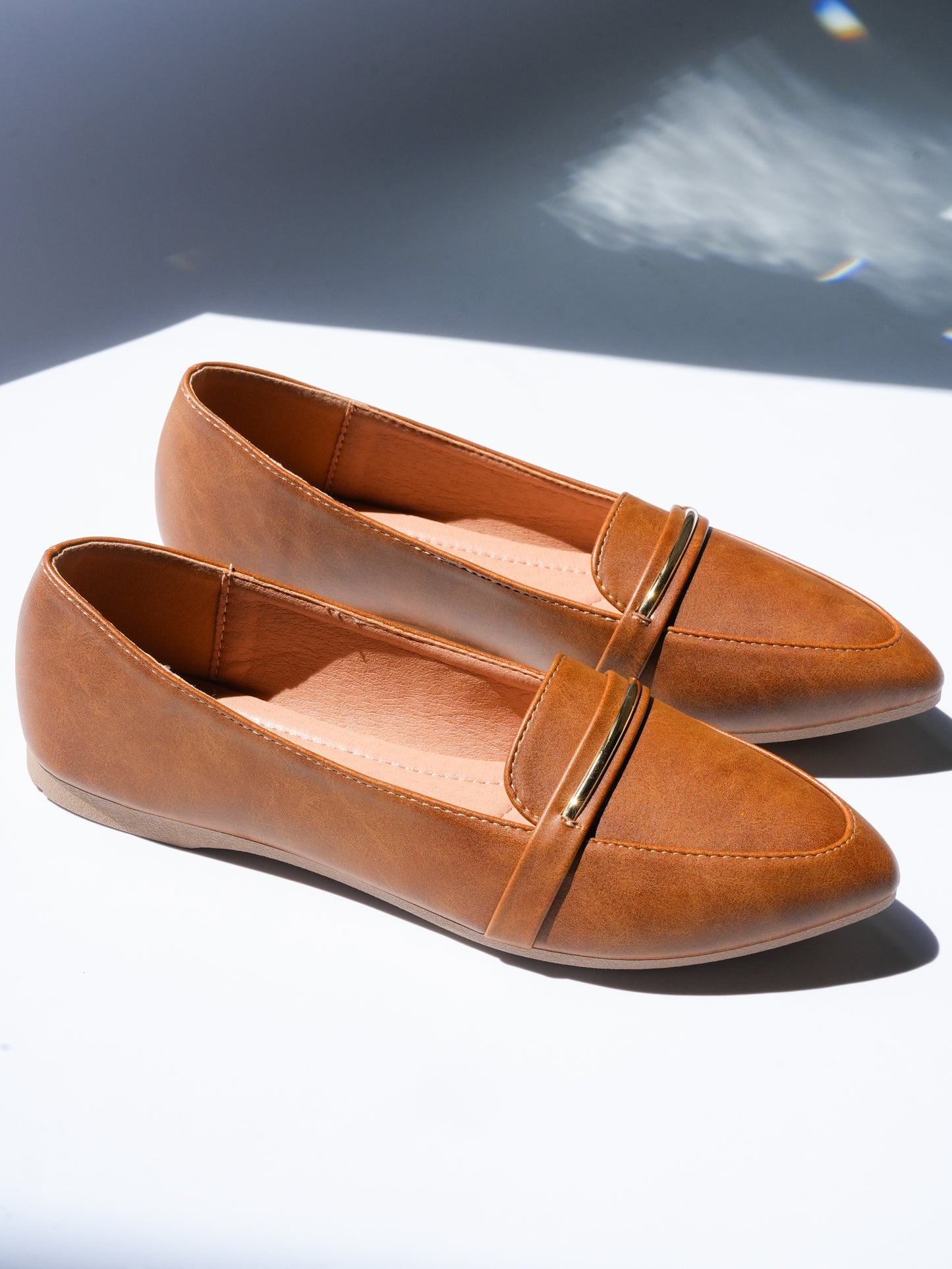 Vegan Leather Pointed Toe Loafer Flat