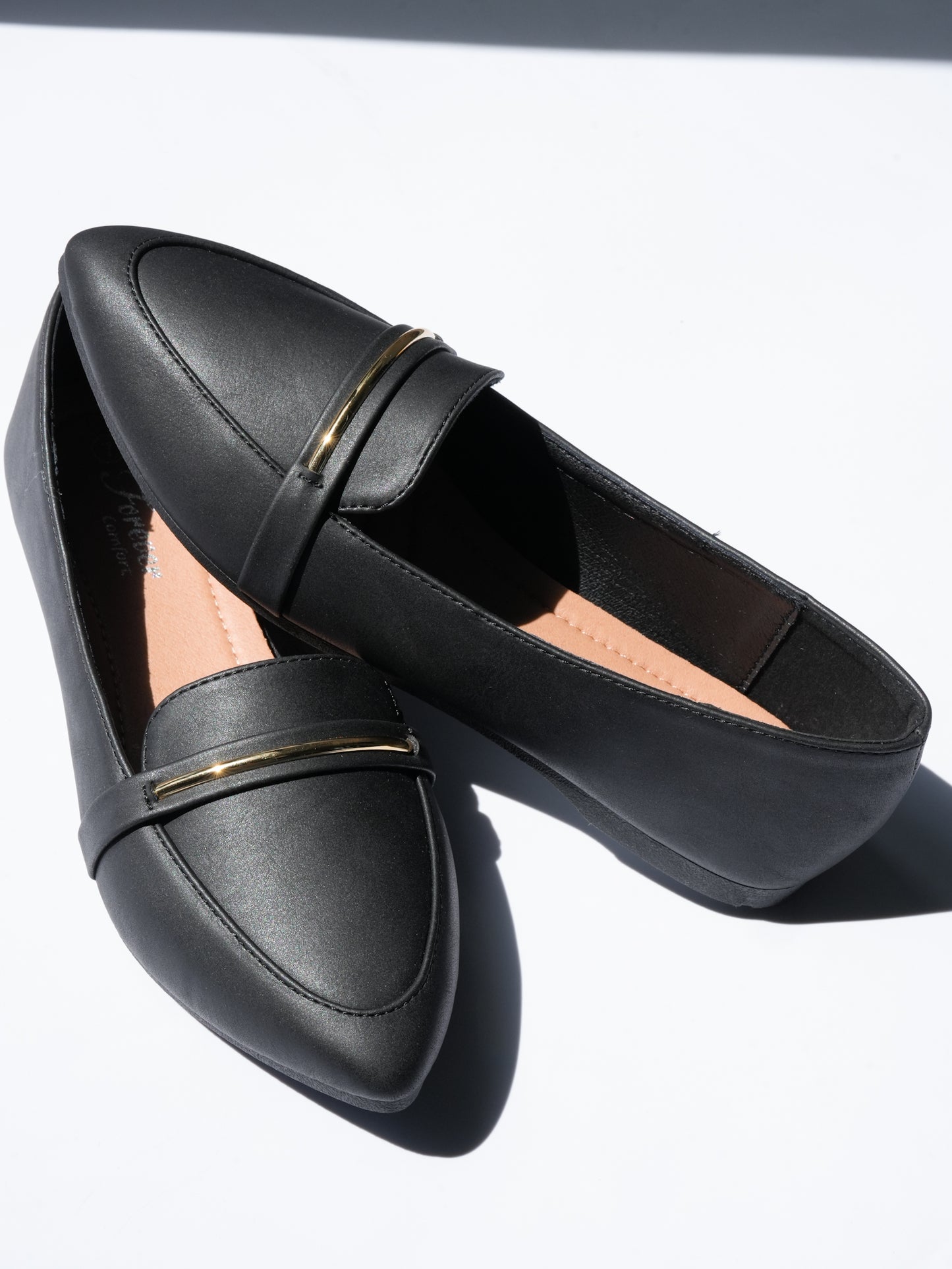 Vegan Leather Pointed Toe Loafer Flat