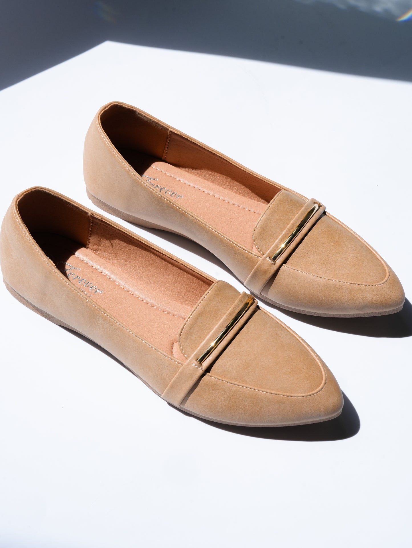 Vegan Leather Pointed Toe Loafer Flat
