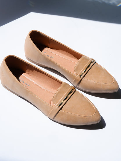 Vegan Leather Pointed Toe Loafer Flat