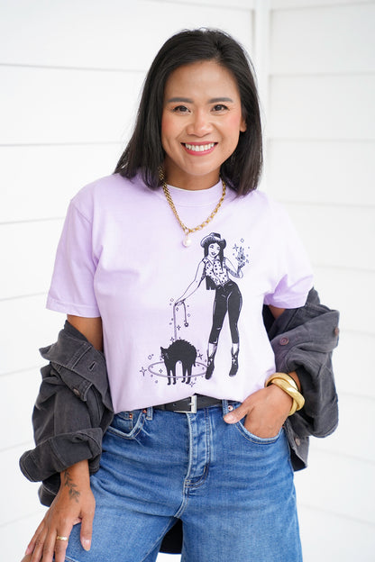 Plus/Reg Short Sleeve Cowgirl Halloween Graphic Tee