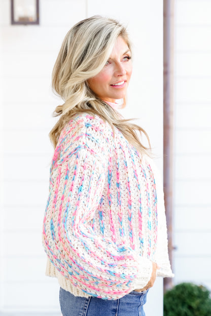 Knit Long Sleeve V-Neckline Button Down Cardigan