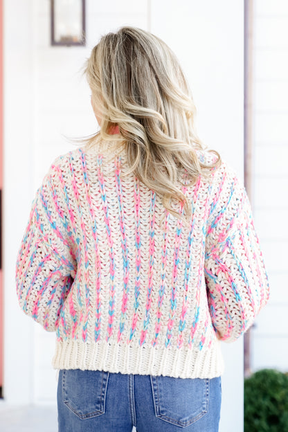 Knit Long Sleeve V-Neckline Button Down Cardigan