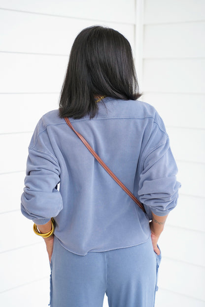 Long Sleeve Crew Neck Cropped Sweatshirt