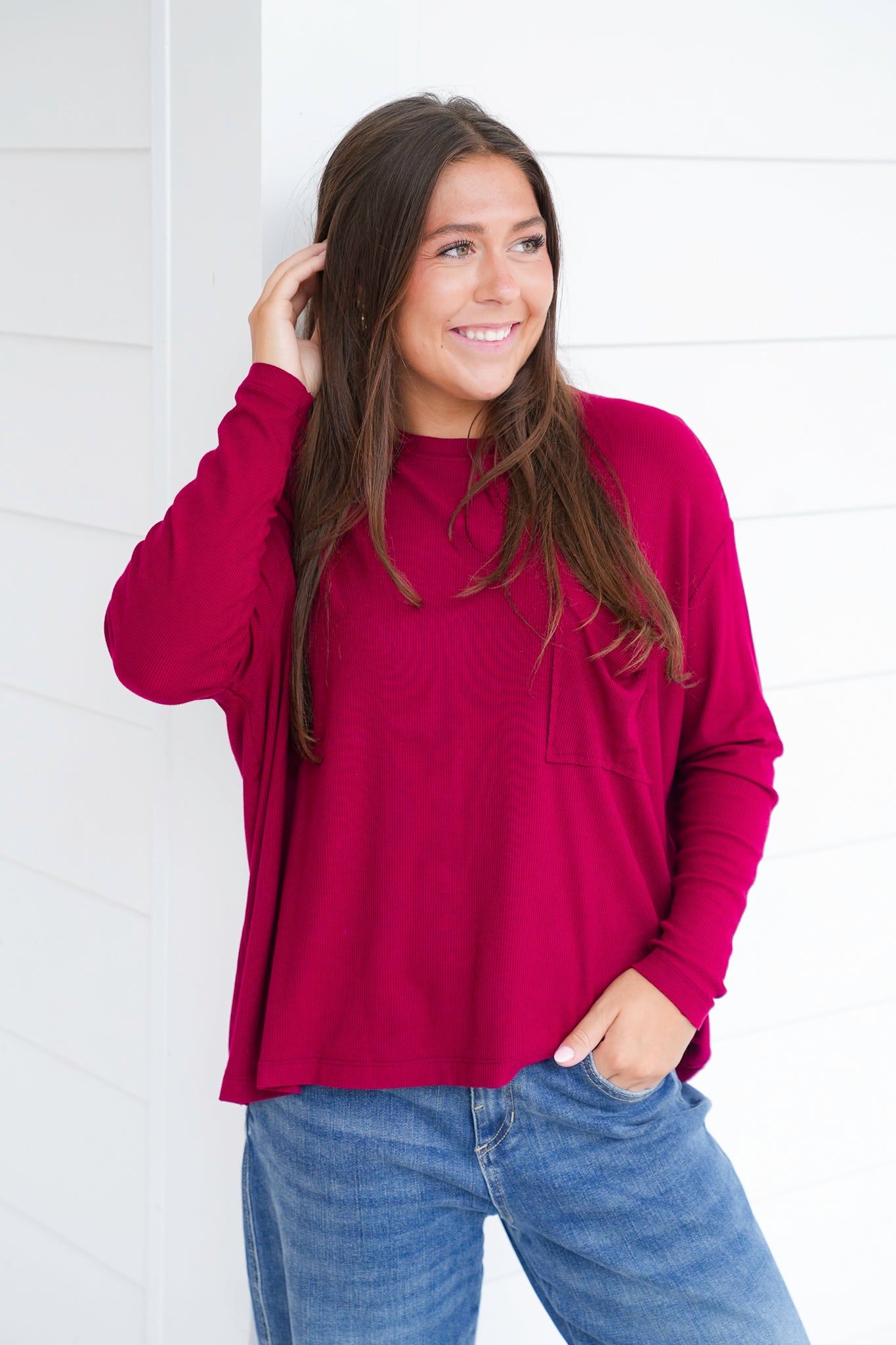 Door Buster! Zenana Ribbed Rayon Span Dolman Sleeve Top