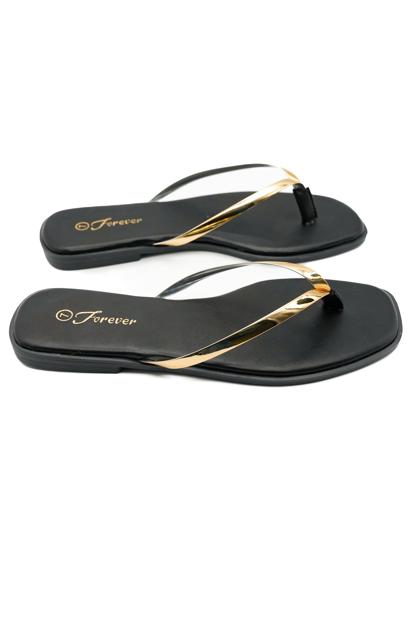 Chic Gold Strap Thong Sandal