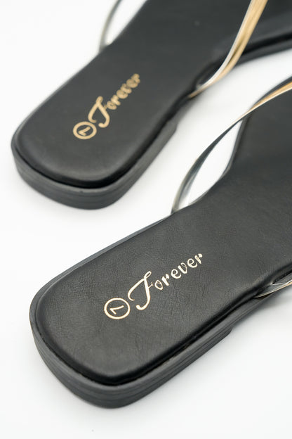 Chic Gold Strap Thong Sandal