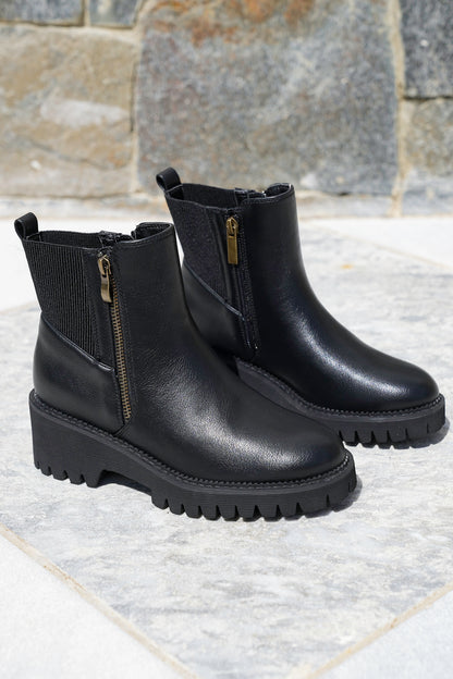 Corky's "Take a Hike" Chunky Ankle Boots with Side Zipper