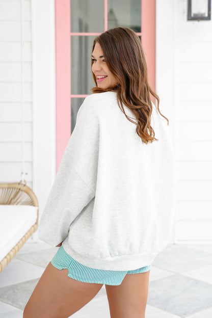 Grey Long Sleeve Round Neck Scuba Sweatshirt