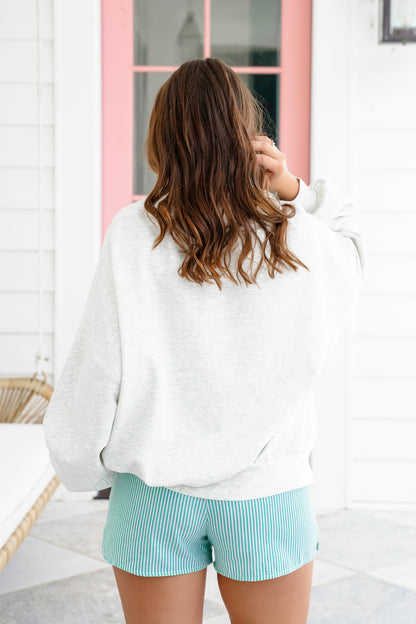 Grey Long Sleeve Round Neck Scuba Sweatshirt