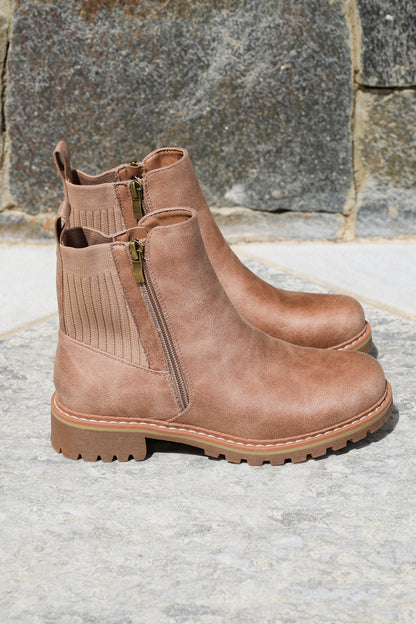 Corky's "Don't Be Difficult" Side Zip Chelsea Bootie with Ribbed Stretch Panel