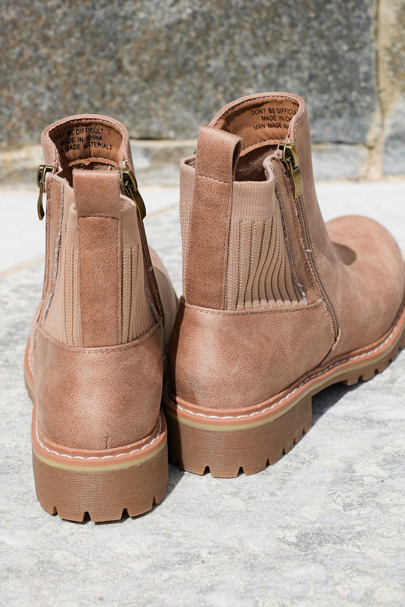Corky's "Don't Be Difficult" Side Zip Chelsea Bootie with Ribbed Stretch Panel